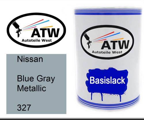 Nissan, Blue Gray Metallic, 327: 500ml Lackdose, von ATW Autoteile West.